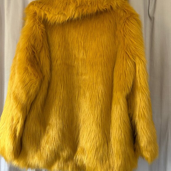 Mustard Yellow Faux Fur Coat - Picture 4 of 6